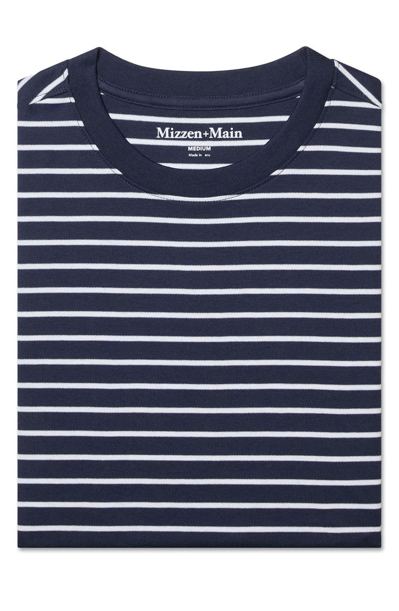 Mizzen+Main Palmer Stripe Pima Cotton T-Shirt, Alternate, color, Navy White Stripe
