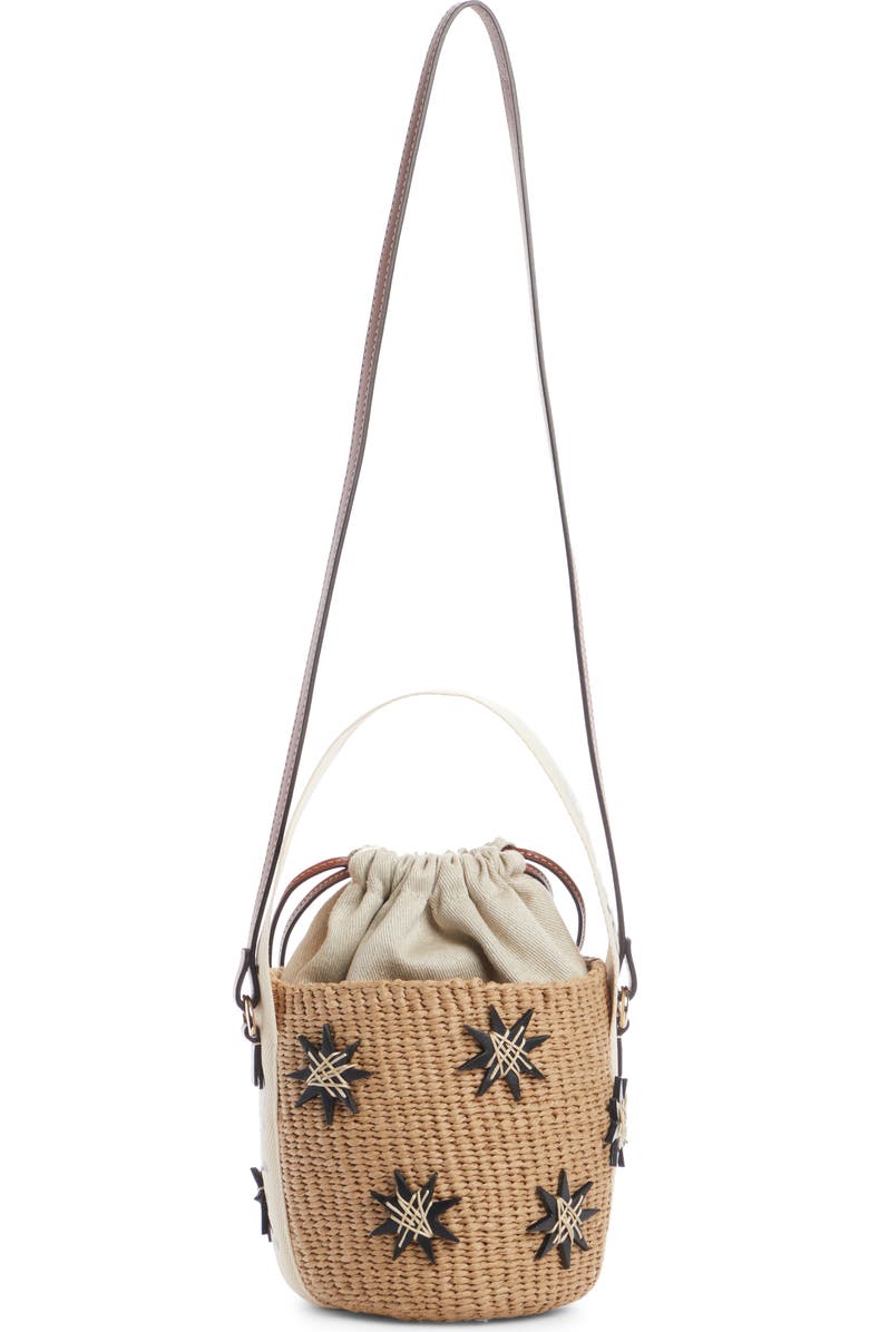Chloé x Mifuko Small Woody Leather Stars Basket Bag, Alternate, color, 27S Sepia Brown