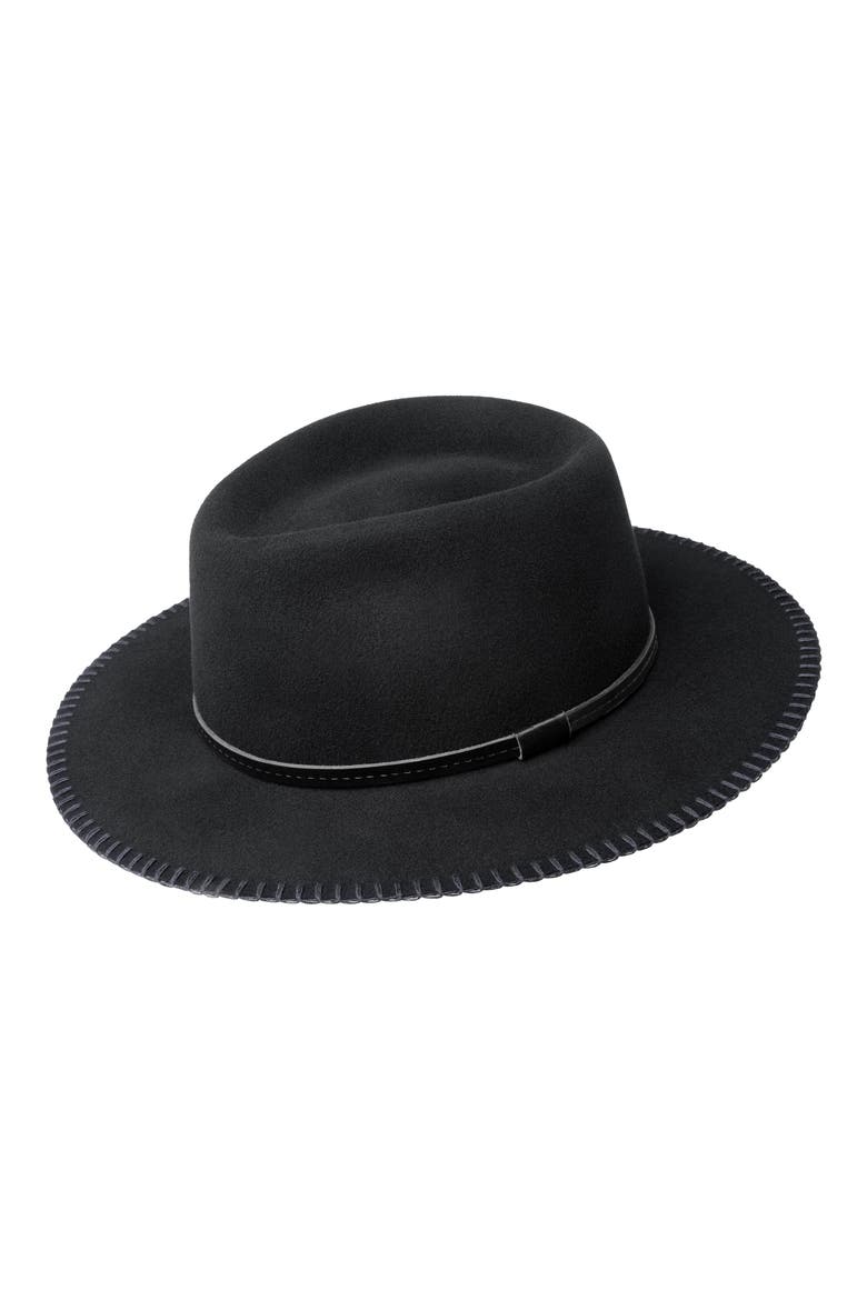 Ganon Felted Wool Fedora, Main, color, BLACK