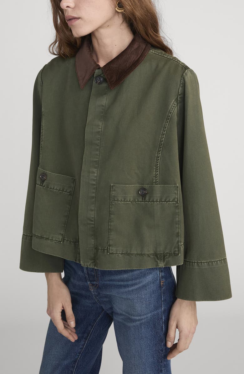FRAME The Mini Swing Jacket, Alternate, color, Military Green