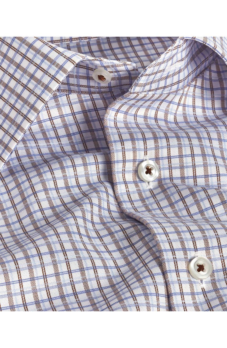 David Donahue Trim Fit Broken Line Check Twill Dress Shirt, Alternate, color, 
