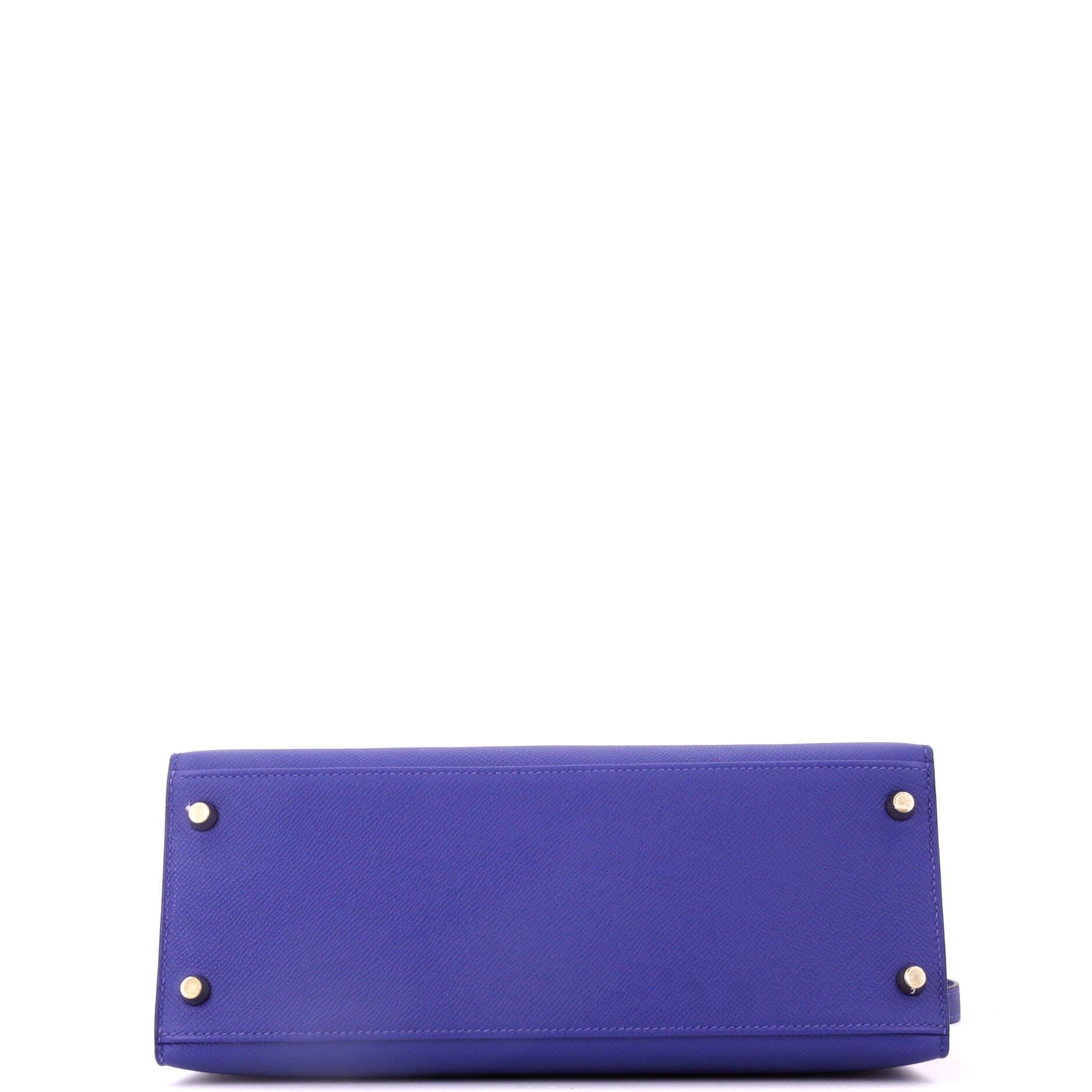 Kelly Handbag Blue Epsom with Gold Hardware 28, Alternate, color, Blue