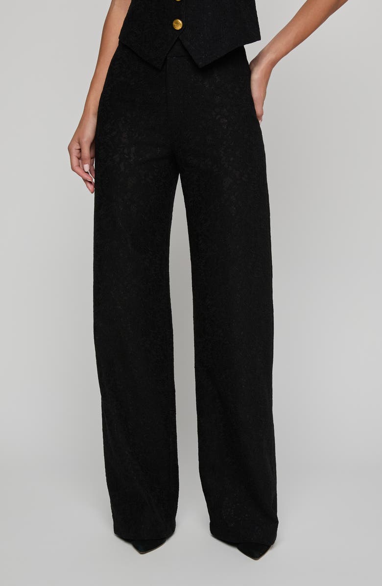 L'AGENCE Livvy Lace Straight Leg Pants, Main, color, Black