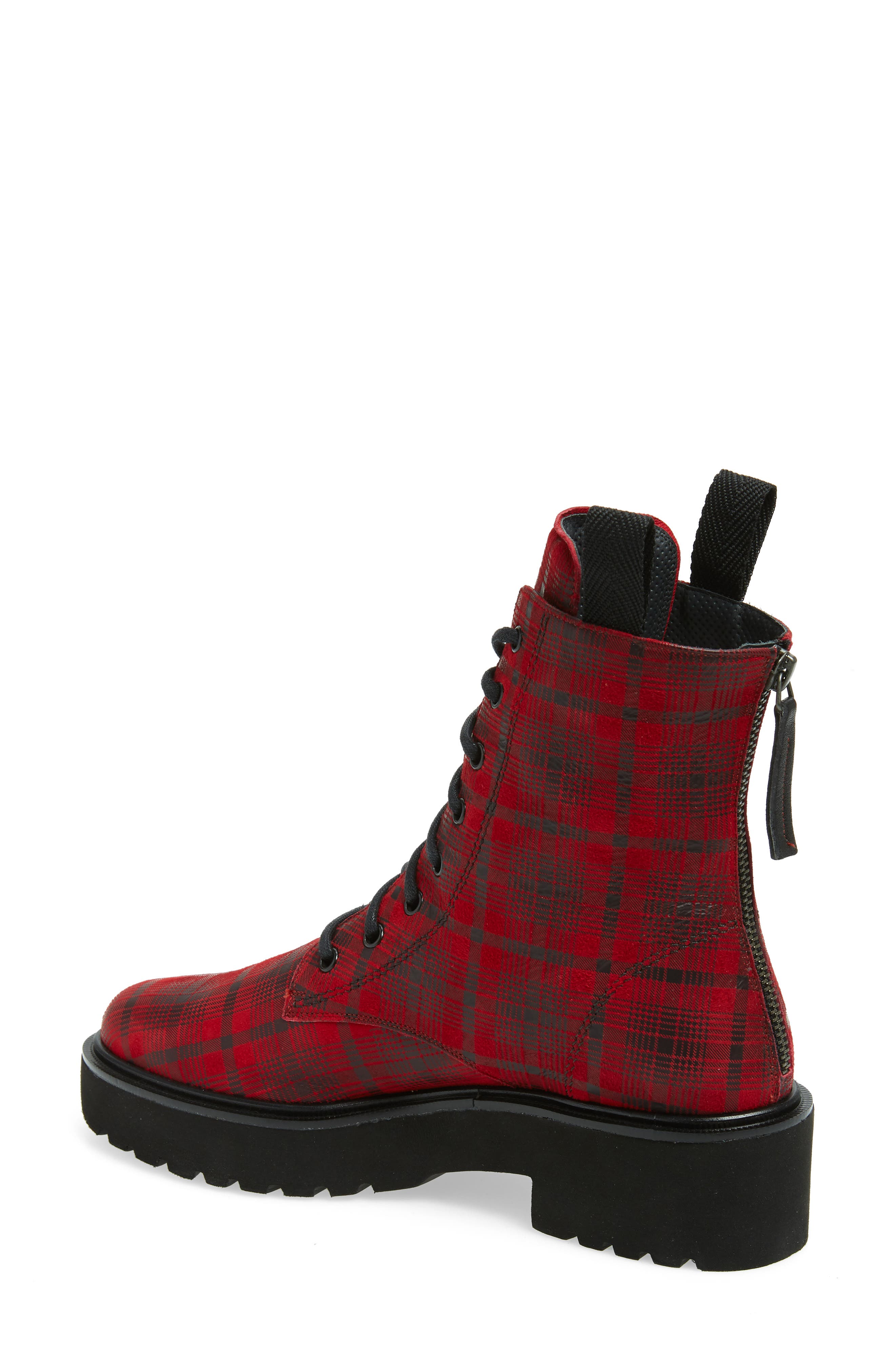 Bronx Lace-Up Platform Boot, Alternate, color, CHILI PLAID