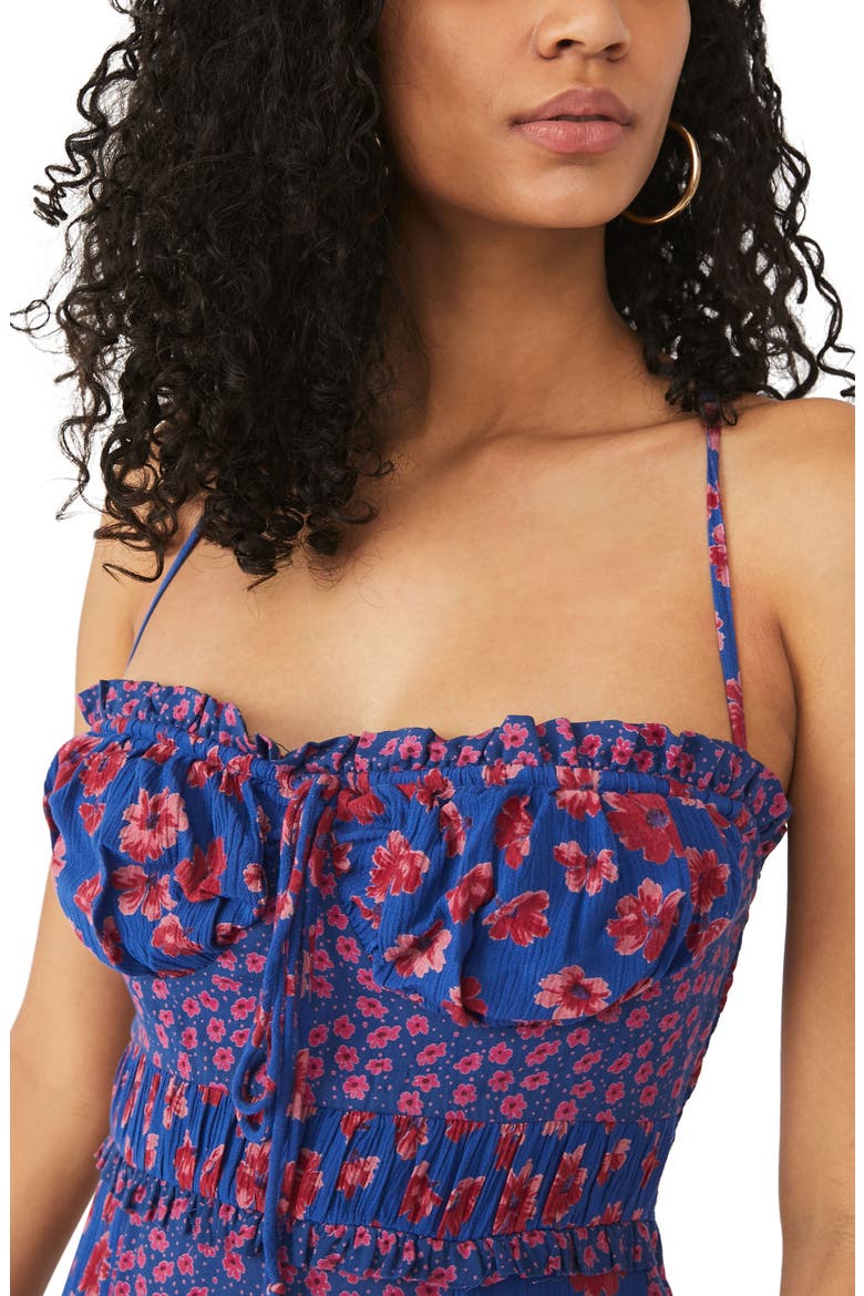 Tigerlily Mixed Floral Midi Sundress, Alternate, color, COBALT COMBO