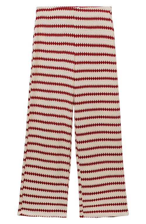 Mango Knitted Trousers With Geometric Print Red In Red