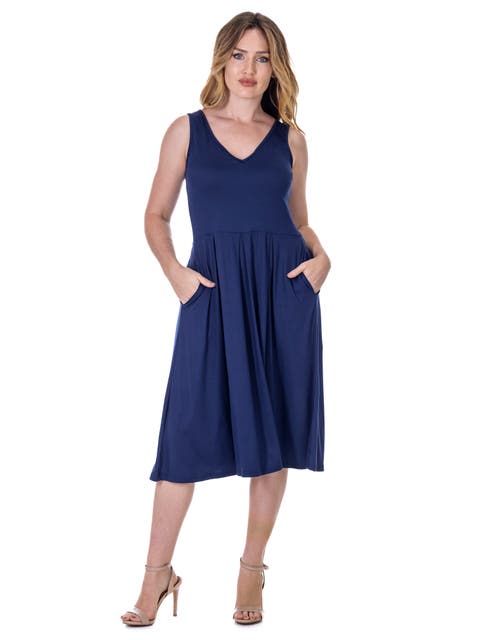 V-Neck Sleeveless Maxi Dress with Belt