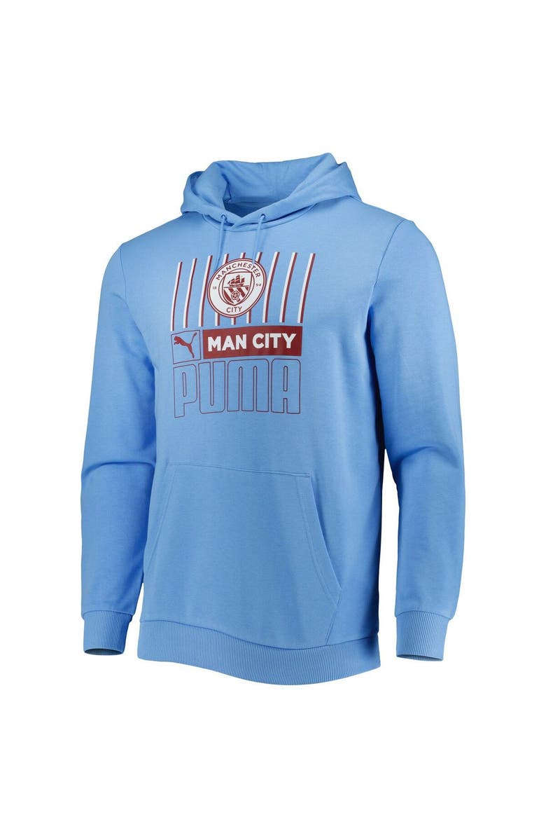 PUMA Men's Puma Light Blue Manchester City FtblCore Team Pullover Hoodie, Alternate, color, 