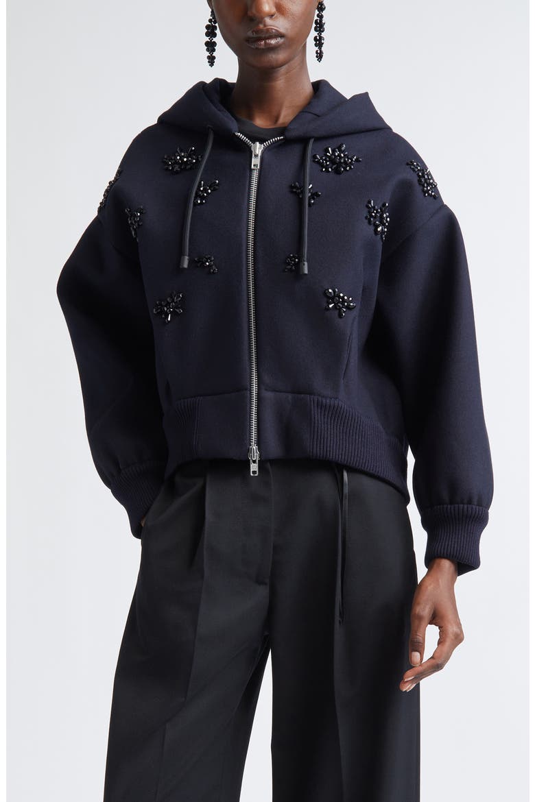 Simone Rocha Crystal Embellished Hooded Jacket (Women) | Nordstrom