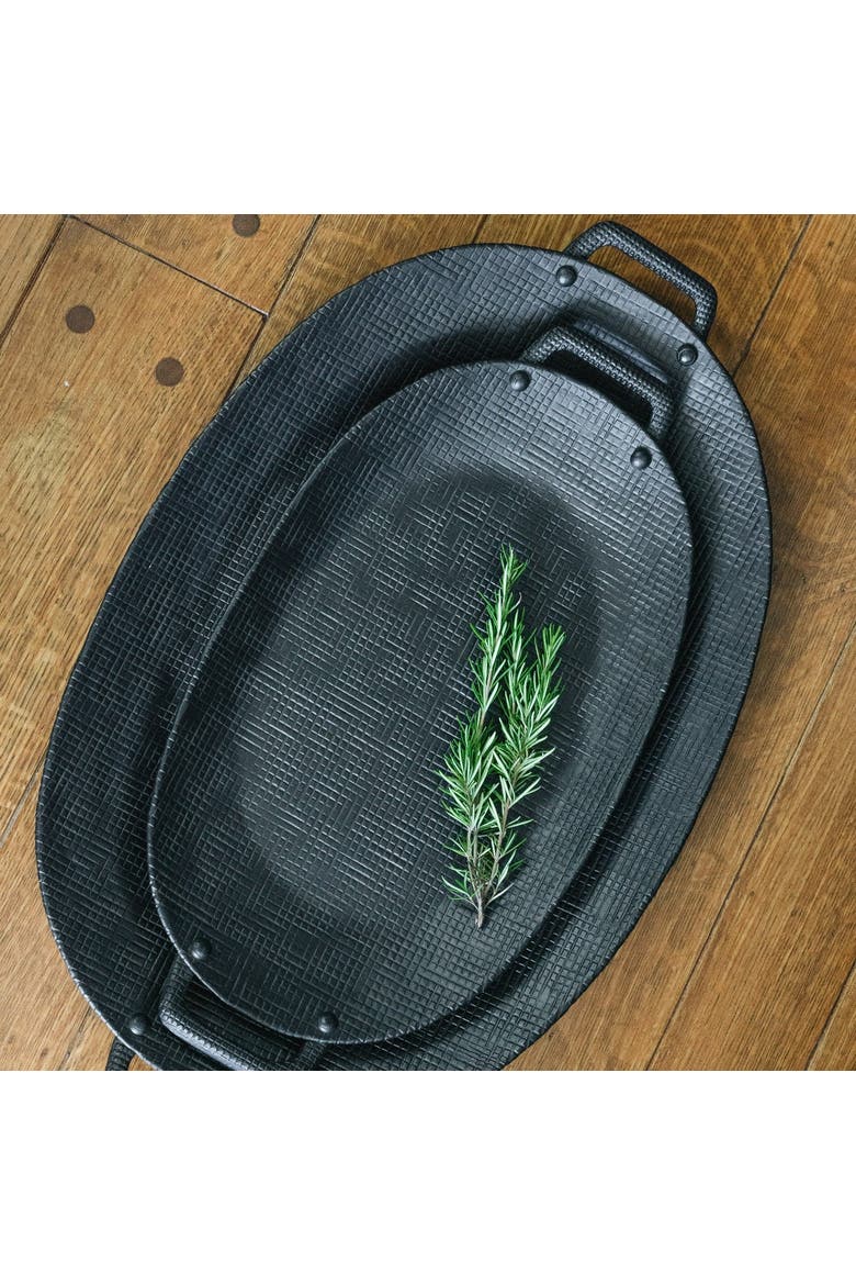 Wallis Aluminum Tray with Handles, Alternate, color, Black - Large