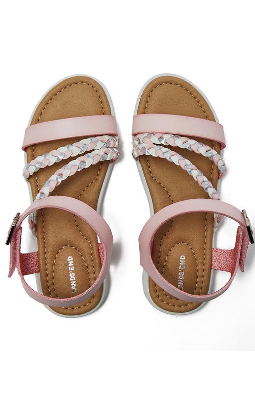Lands' End Kids Braided Easy On Dress Sandals In Simply Pink