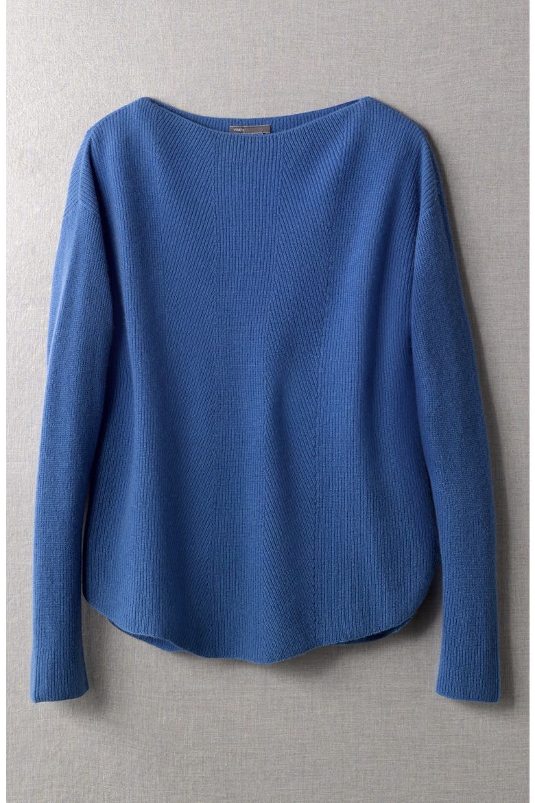 Boat Neck Shirttail Hem Sweater, Alternate, color, OCEAN
