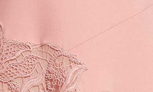 Shop Oscar De La Renta Bellflower Guipure Lace & Stretch Virgin Wool Blend Midi Dress In Tea Rose