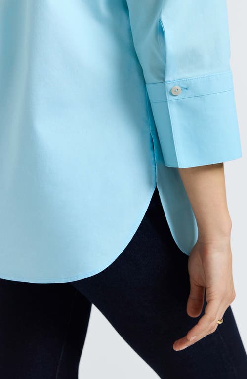 Foxcroft Madison Popover Cotton Oxford Shirt In Soft Aqua
