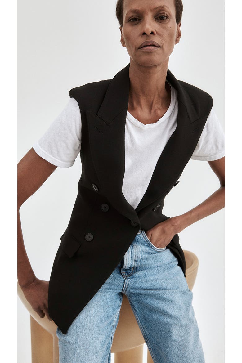 Sleeveless Not A DB Blazer, Alternate, color, Black Pique