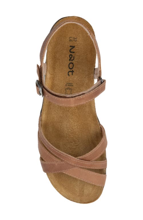 Naot Patricia Sandal In Latte Brown Leather