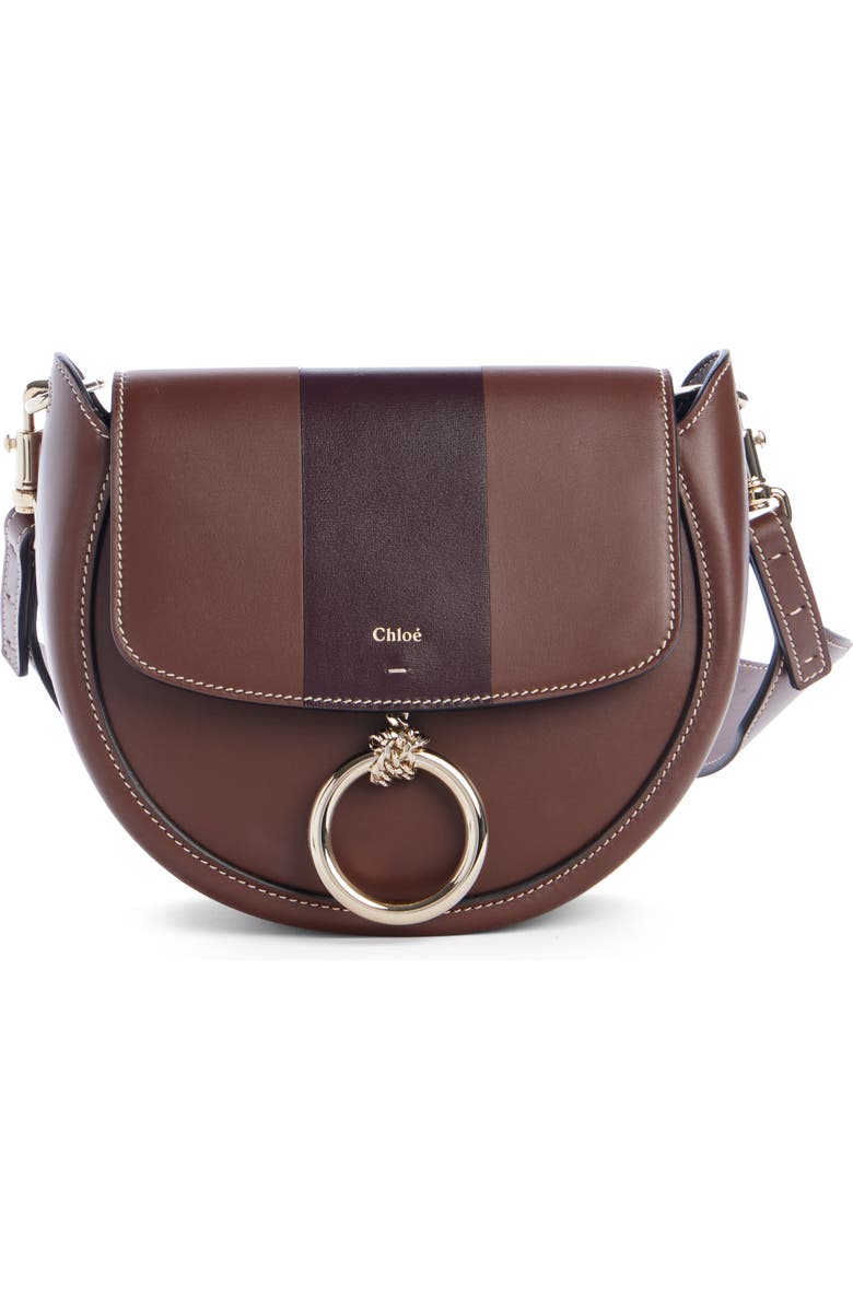 Chloé Small Arlene Leather Crossbody Saddle Bag, Main, color,