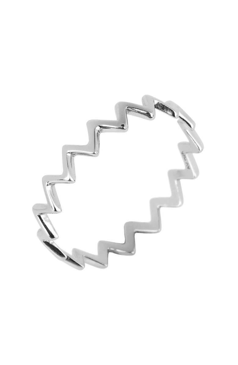 Argento Vivo Sterling Silver Argento Vivo Zigzag Band Ring, Main, color,