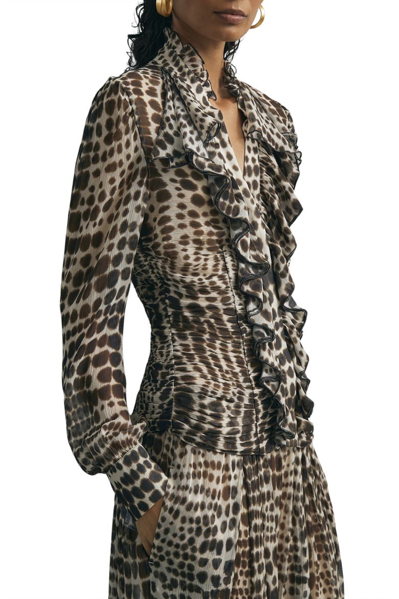 Laverna Ruched Animal Pattern Top, Main, color, ANIMAL PRINT
