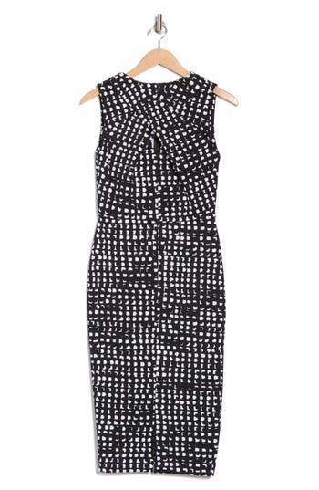 Calvin Klein Dot Cross Front Sheath Dress