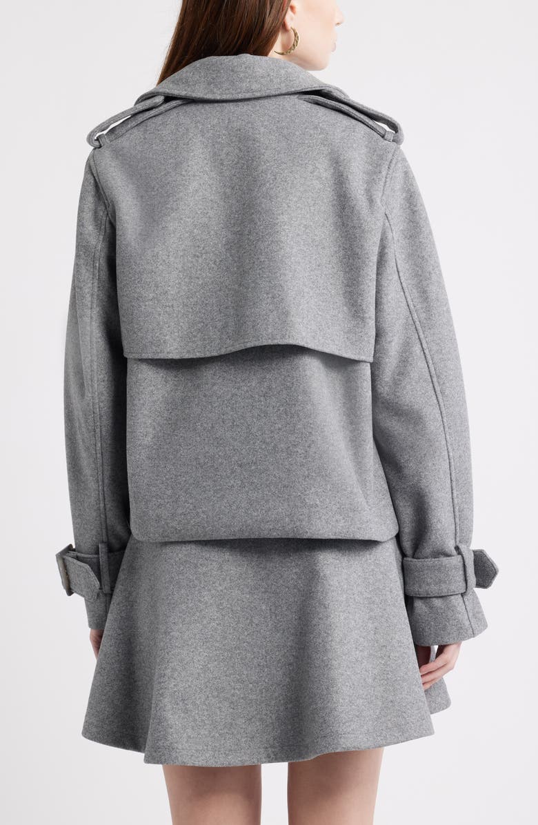 Treasure & Bond Crop Trench Coat, Alternate, color, Grey Dark Heather