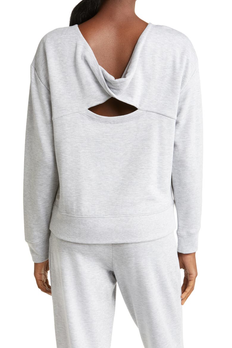 Cozy Twist Pullover Sweatshirt, Alternate, color, GREY LIGHT HEATHER