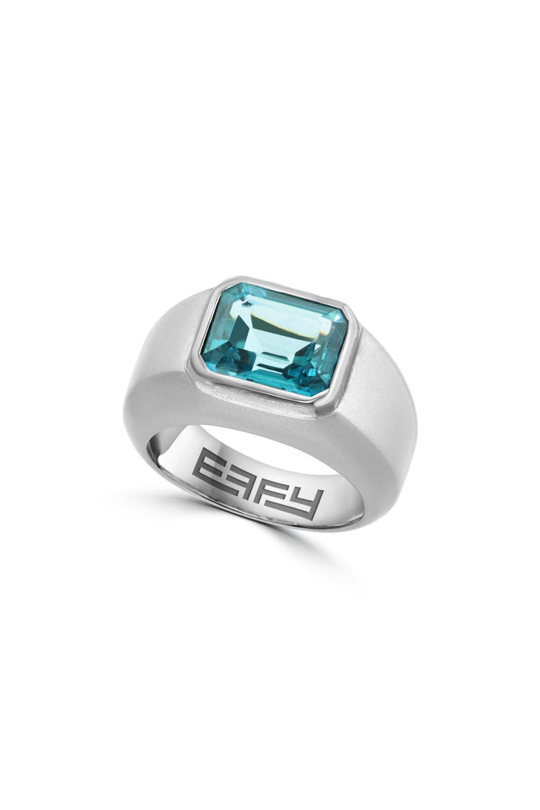 London Blue Topaz Signet Ring, Main, color, BLUE