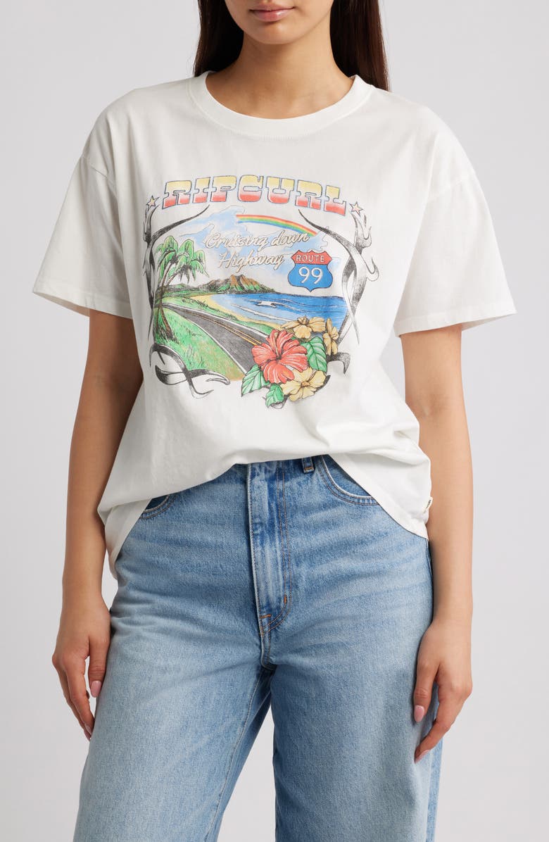 Rip Curl Pacific Rider Cotton Graphic T-Shirt, Main, color, Bone