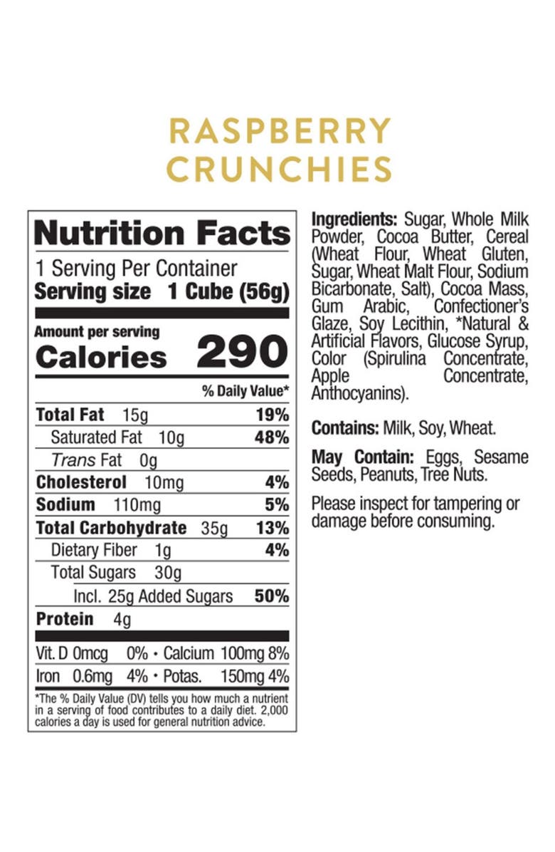 sugarfina Raspberry Crunchies Set of 4 Candy Cubes, Alternate, color, 