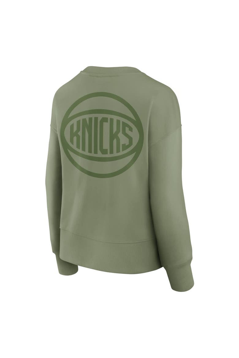 Women's Fanatics Olive New York Knicks Elements Flow Pullover Sweatshirt, Alternate, color, Olive