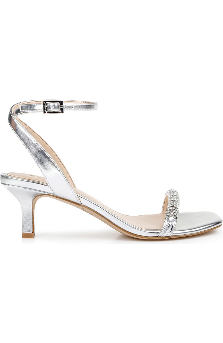Jewel Badgley Mischka Charisma Kitten Heel Ankle Strap Sandal, Alternate, color, Silver