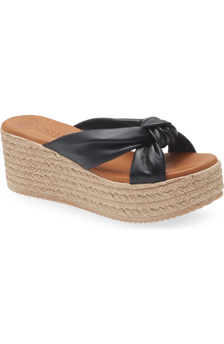 Cordani Brenda Platform Espadrille Sandal, Main, color, Black Leather