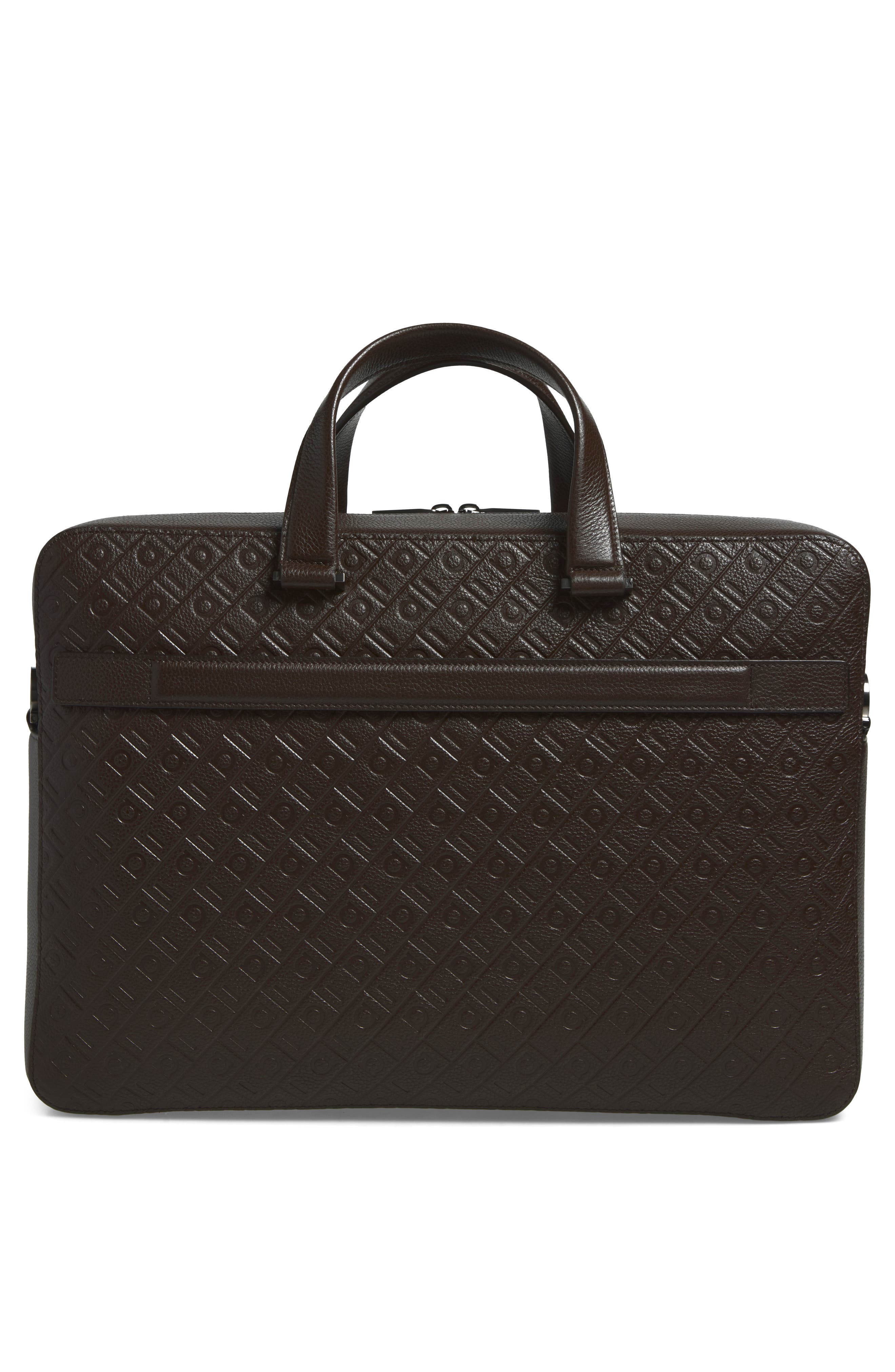 Embossed Monogram Briefcase, Alternate, color, TESTA DI MORO