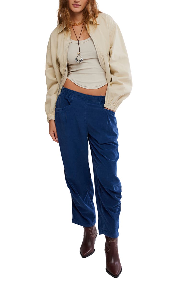 Free People Nice Choice Corduroy Pull-On Pants, Alternate, color, Outerspace