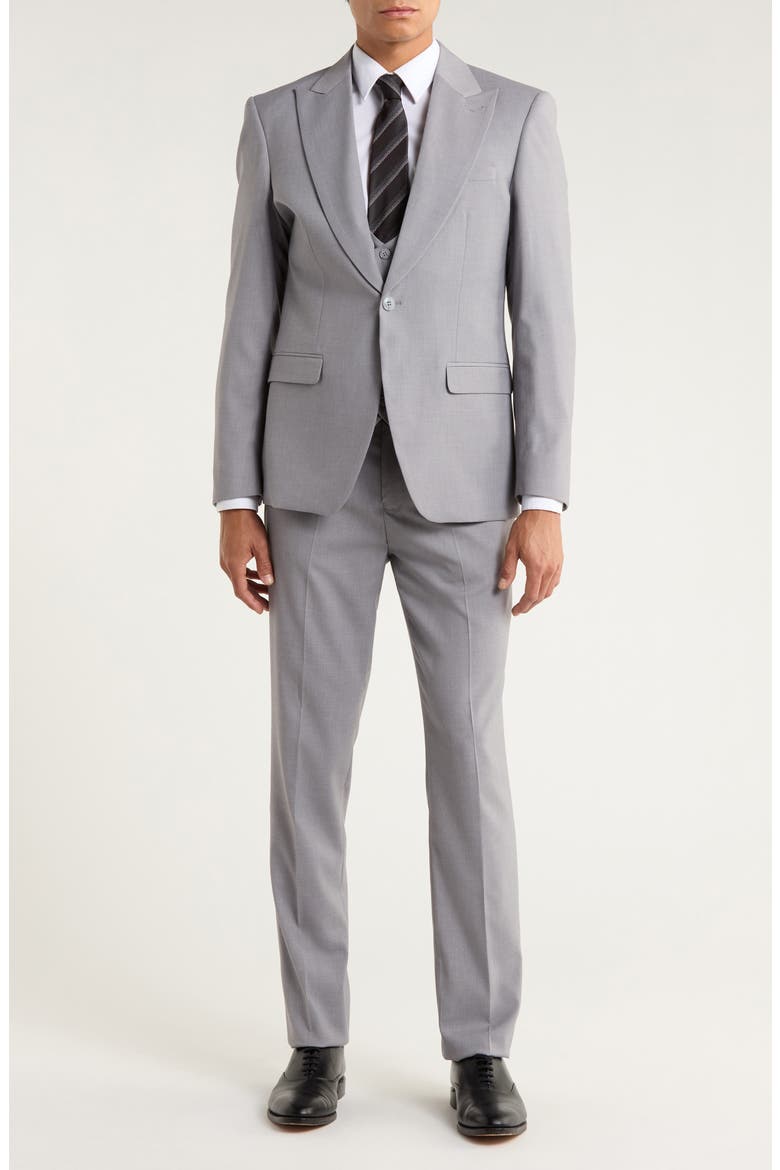 Stretch 3-Piece Suit, Main, color, LIGHT GREY