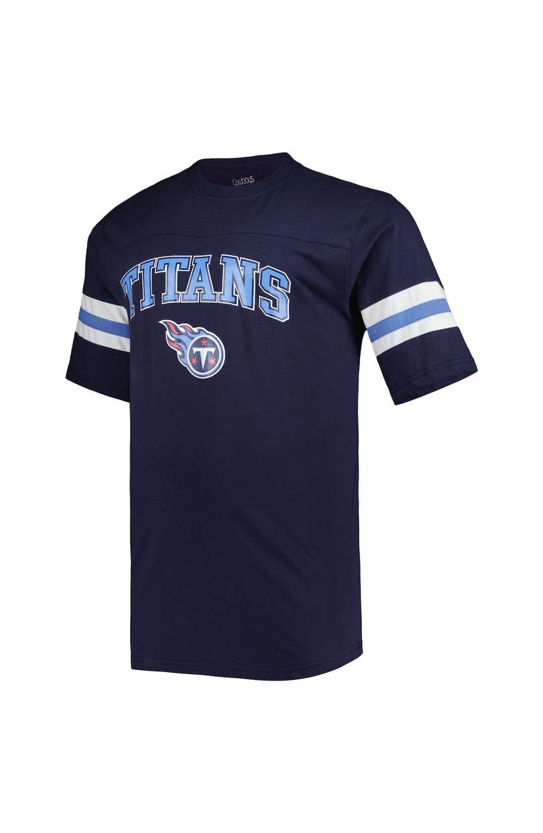 PROFILE Men's Navy Tennessee Titans Big & Tall Arm Stripe T-Shirt, Alternate, color, 