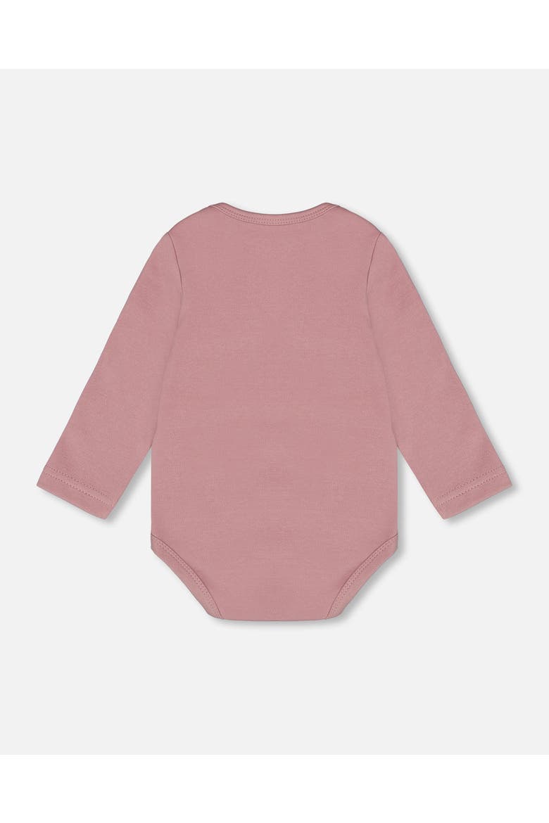 Baby Girl's Organic Cotton Bodysuit With Print Woodrose, Alternate, color, Woodrose