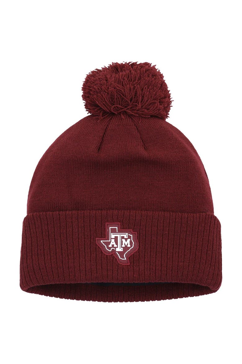 Men's adidas Maroon Texas A&M Aggies 2023 Sideline COLD.RDY Cuffed Knit Hat with Pom, Main, color, Maroon