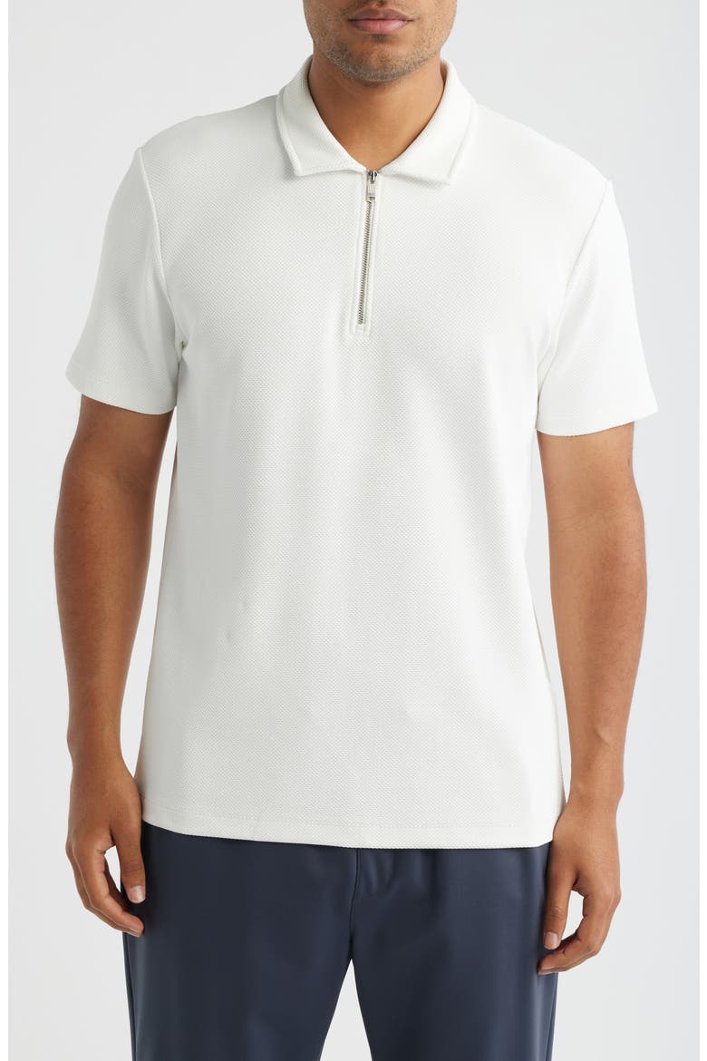Forno Jacquard Half Zip Polo, Main, color, WHITE