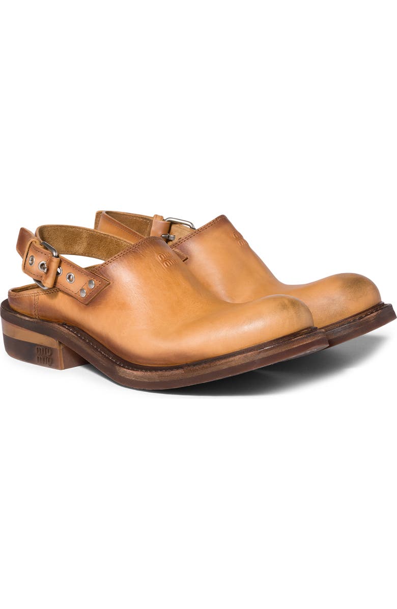 Miu Miu Slingback Clog, Main, color, Cuoio