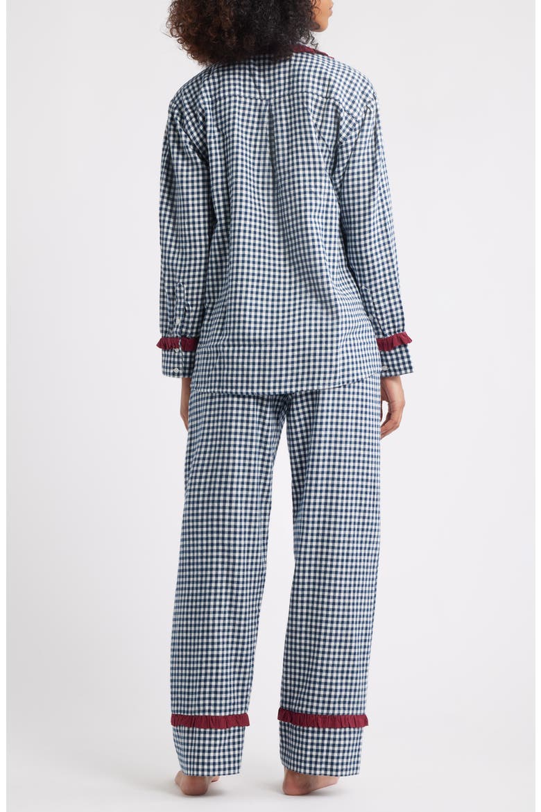Antonia Gingham Organic Cotton Pajamas, Alternate, color, NAVY