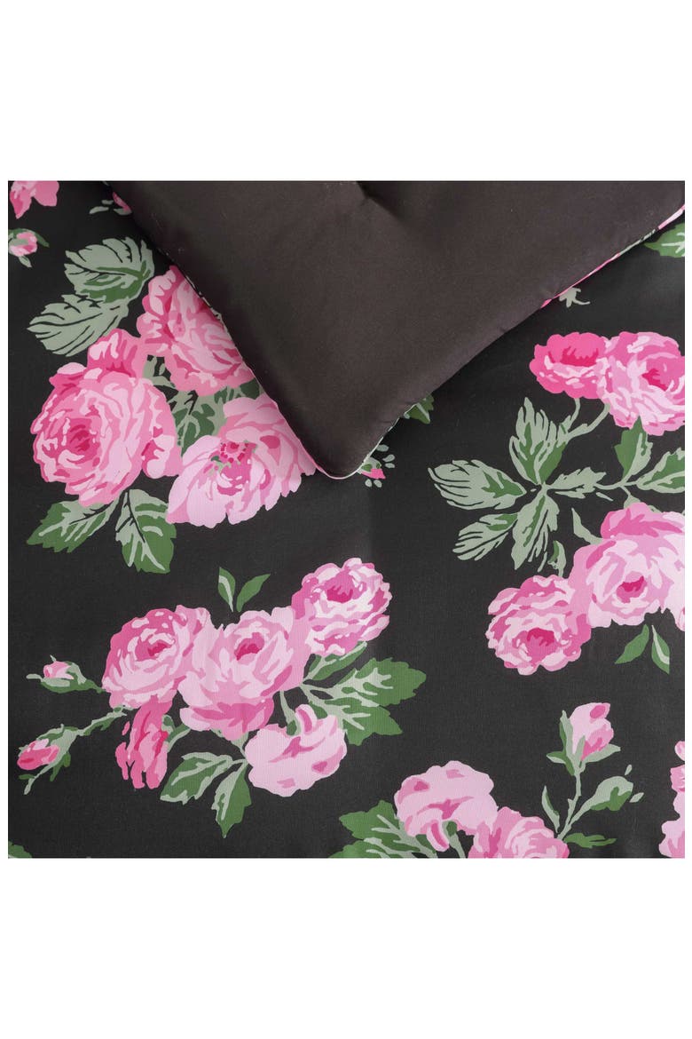 Garden Floral Comforter & Sham Set, Alternate, color, BLACK