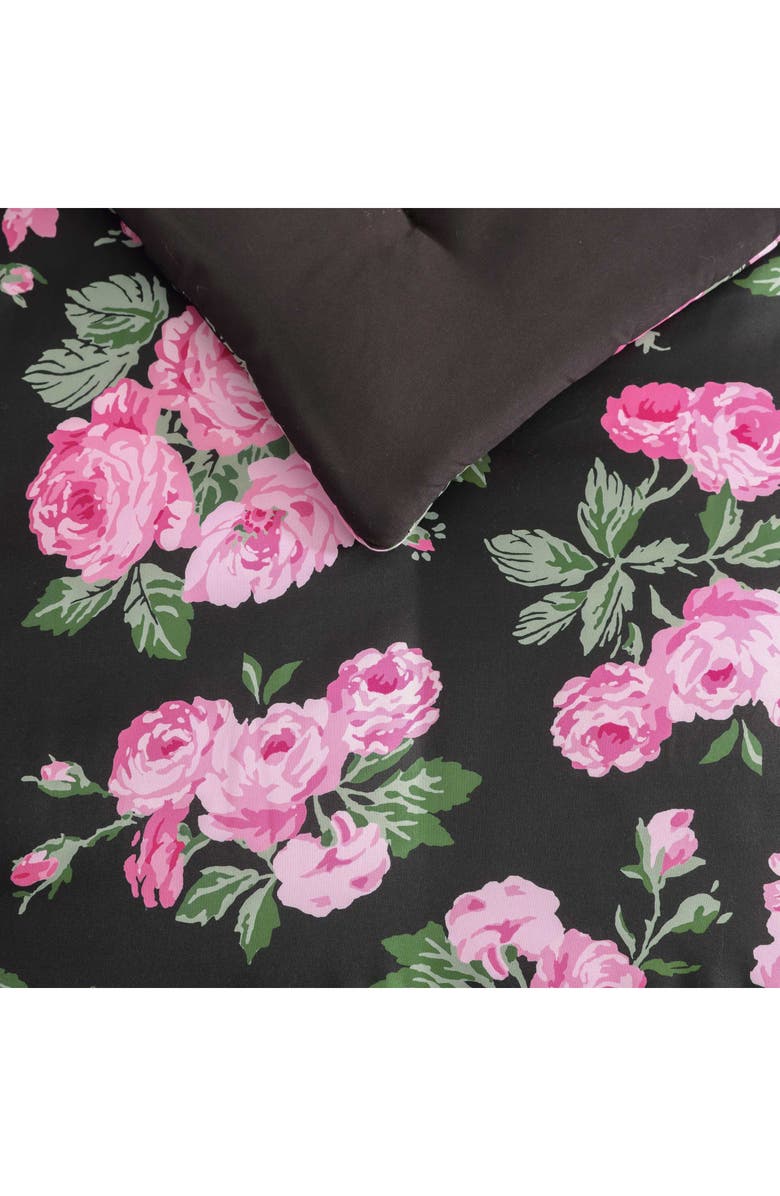 Betsey Johnson Garden Floral Comforter & Sham Set, Alternate, color, Black