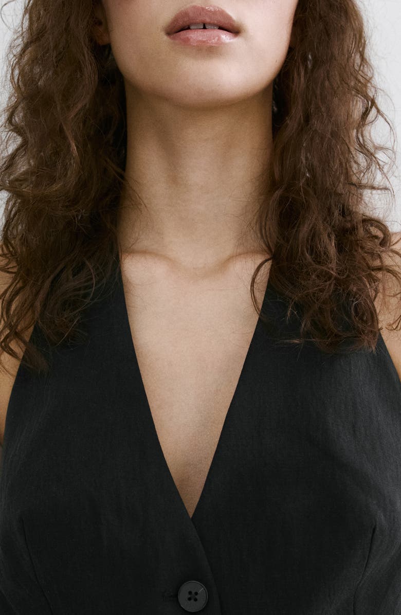 MANGO Halter Crop Vest, Alternate, color, Black