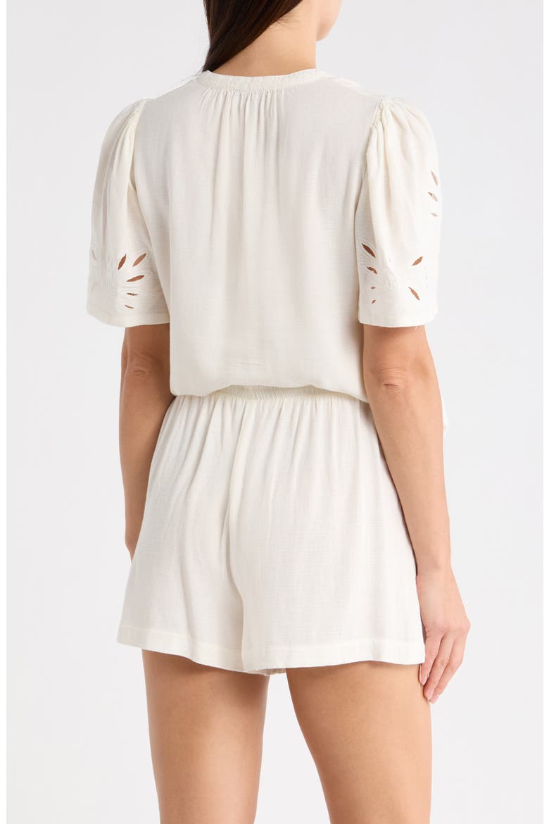 Cayden Embroidered Shorts, Alternate, color, PAPER WHITE