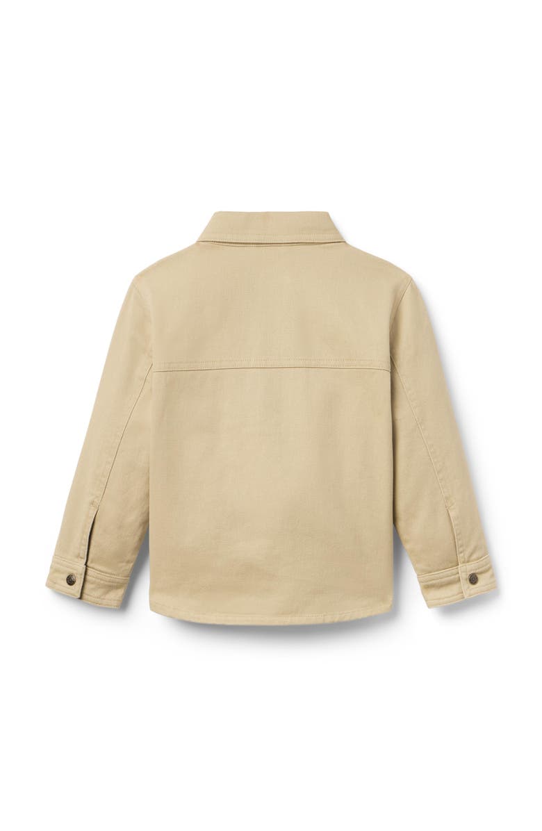 Janie and Jack The Twill Shirt Jacket, Alternate, color, Beige