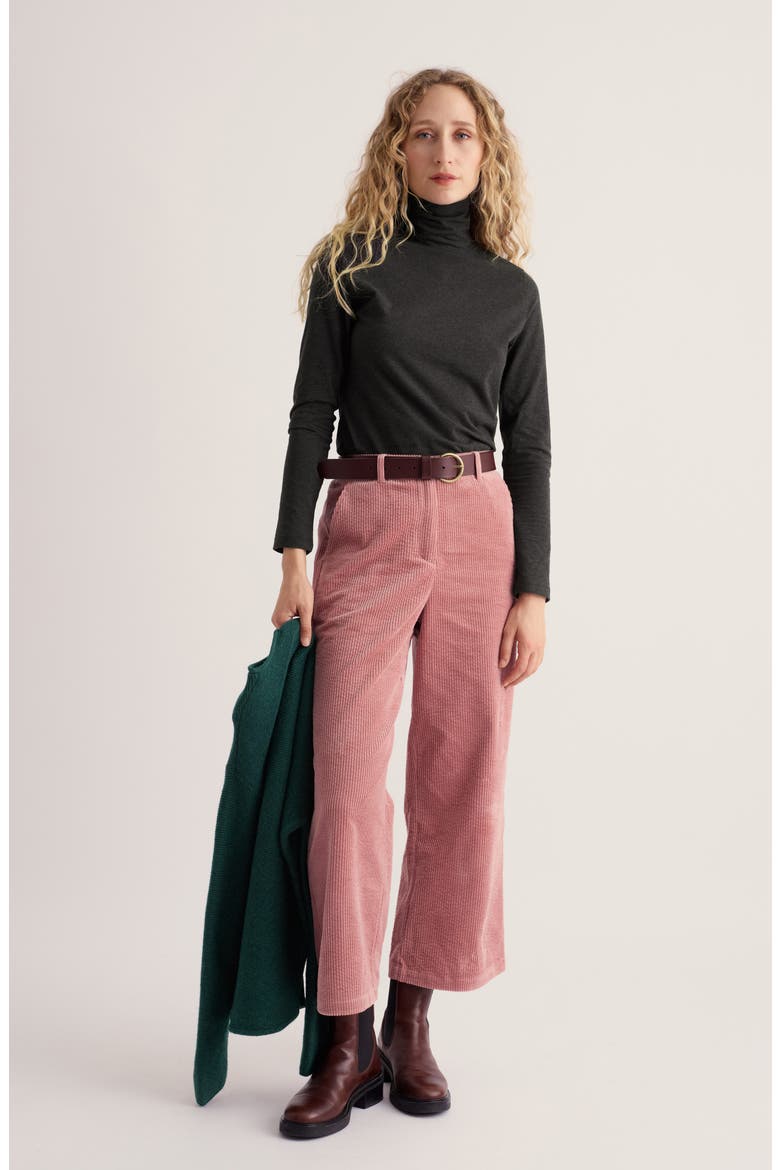 Landing Turtleneck Stretch Organic Cotton Top, Alternate, color, ONYX