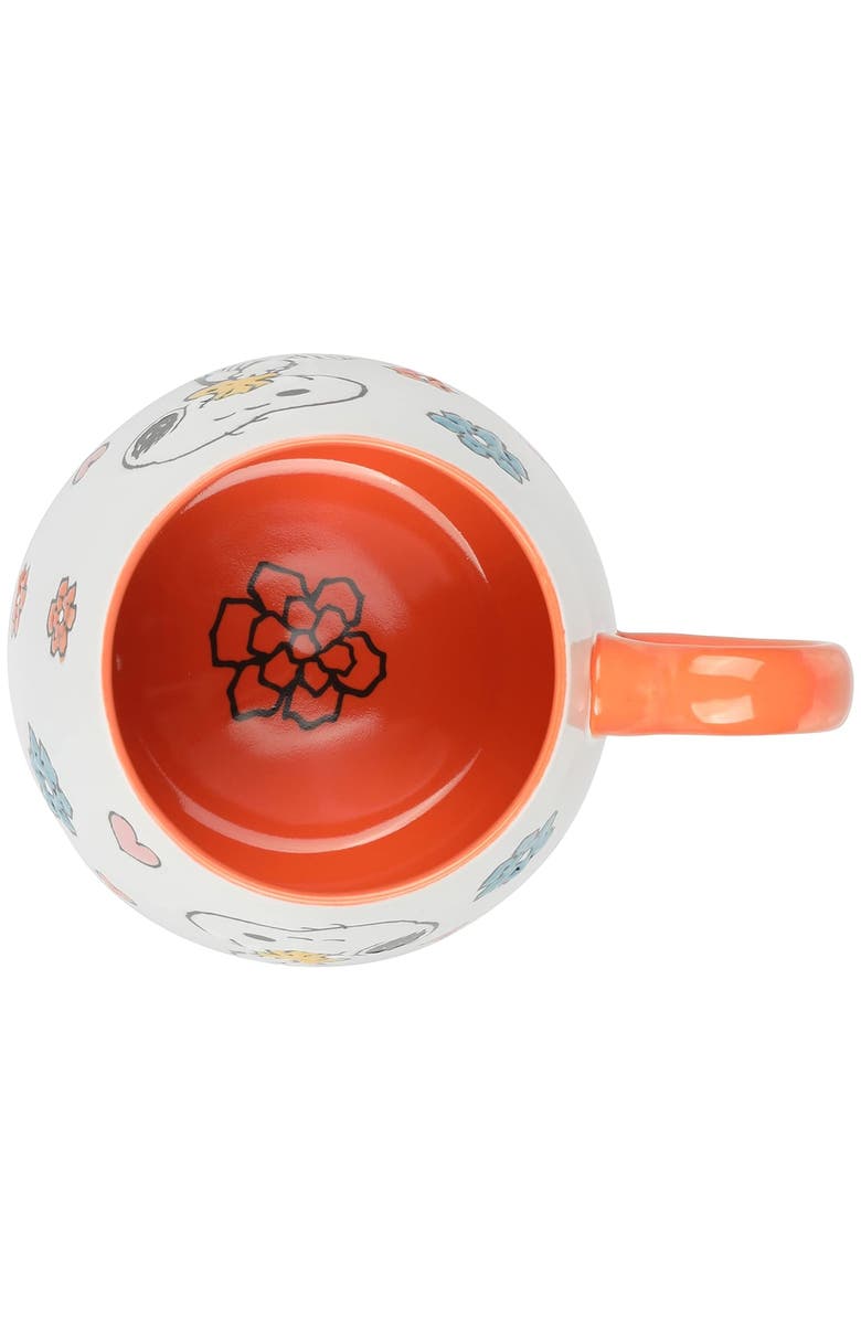 PEANUTS Mothers Baby 4 Piece 20 Ounce Stoneware Belly Mug Set and Pink, Alternate, color, White