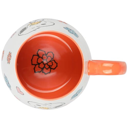 Peanuts Mothers Baby 4 Piece 20 Ounce Stoneware Belly Mug Set And Pink In Multi