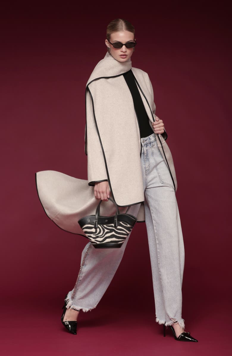 Avec Les Filles Cocoon Scarf Coat, Alternate, color, Oatmeal